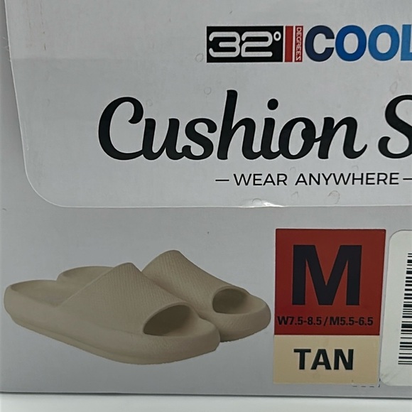 2362- 32 Degrees Cool Cushion Slide Sandals Cream Color Size M (W7.5–8.5) NWT - Picture 10 of 10
